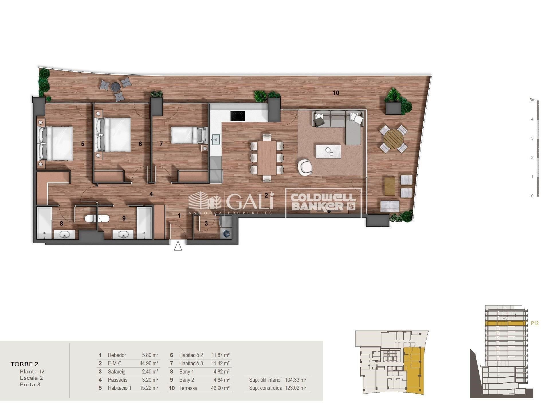 Apartamento en Principado De Andorra (Ninguna Poblacion Tiene C.P.), Lérida, España 3 dormitorios, 123 m2 No. 157292