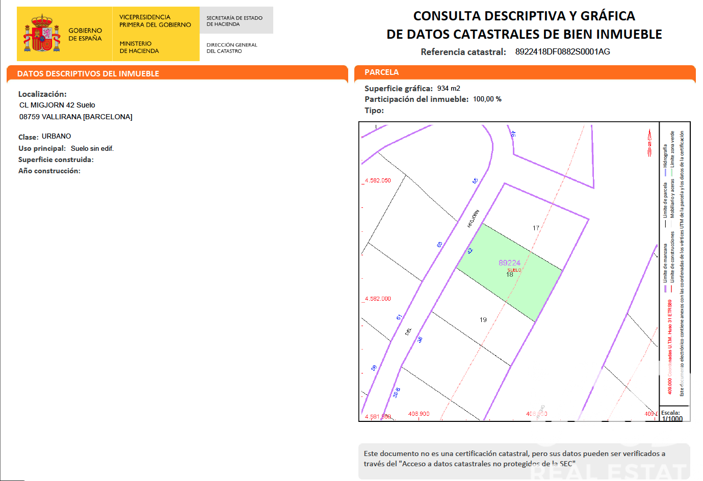 Działka w Vallirana, Barcelona, Hiszpania 934 mkw. nr 185314