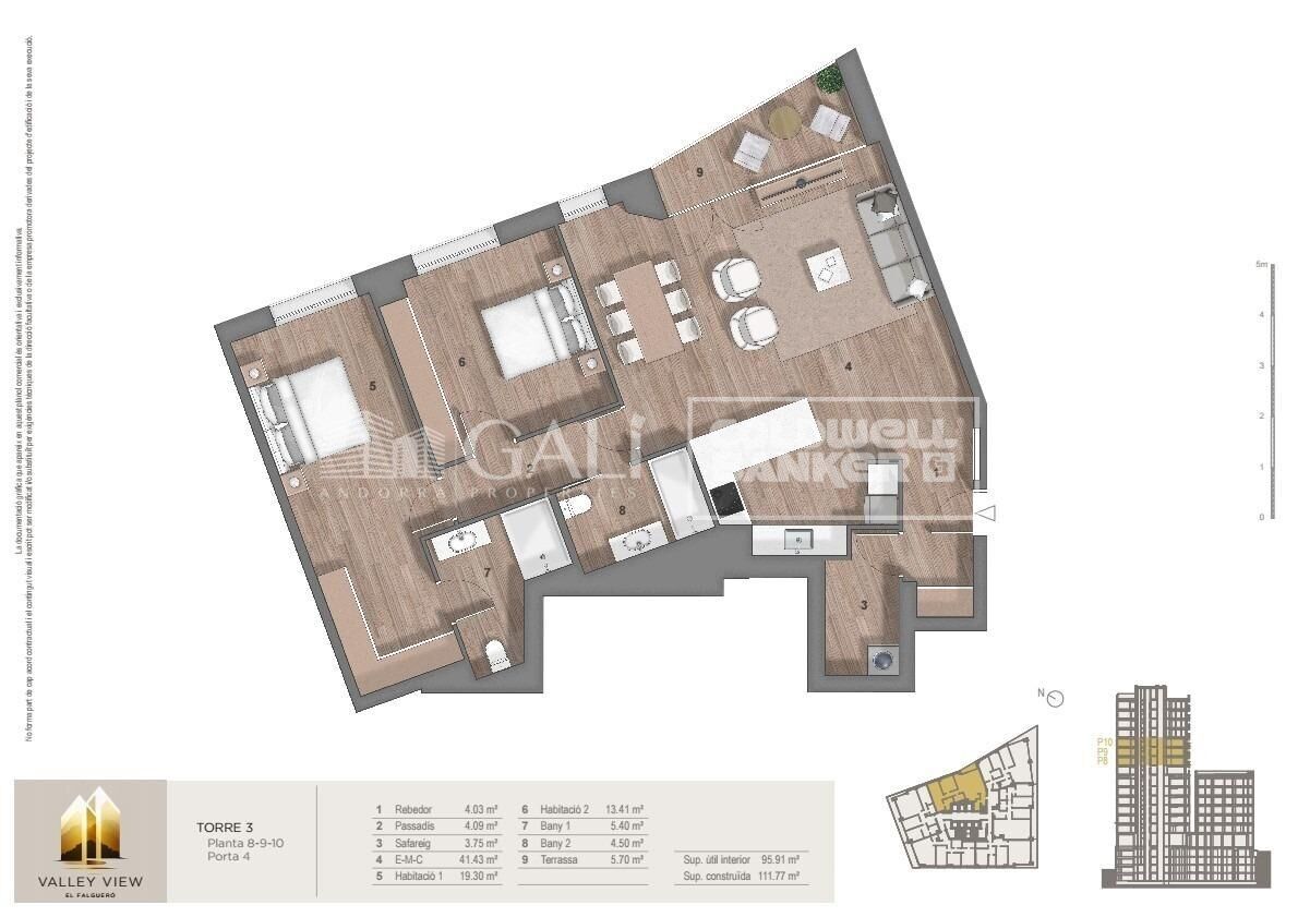 Huoneisto Principado De Andorra (Ninguna Poblacion Tiene C.P.), Lleida, Espanja 2 makuuhuonetta, 118 m2 No. 178437