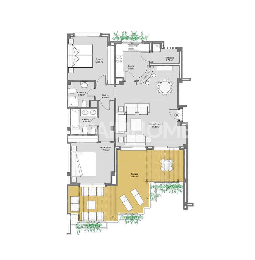 Appartamento a Orihuela, Alicante, Spagna 2 camere da letto, 110 mq. N° 191662
