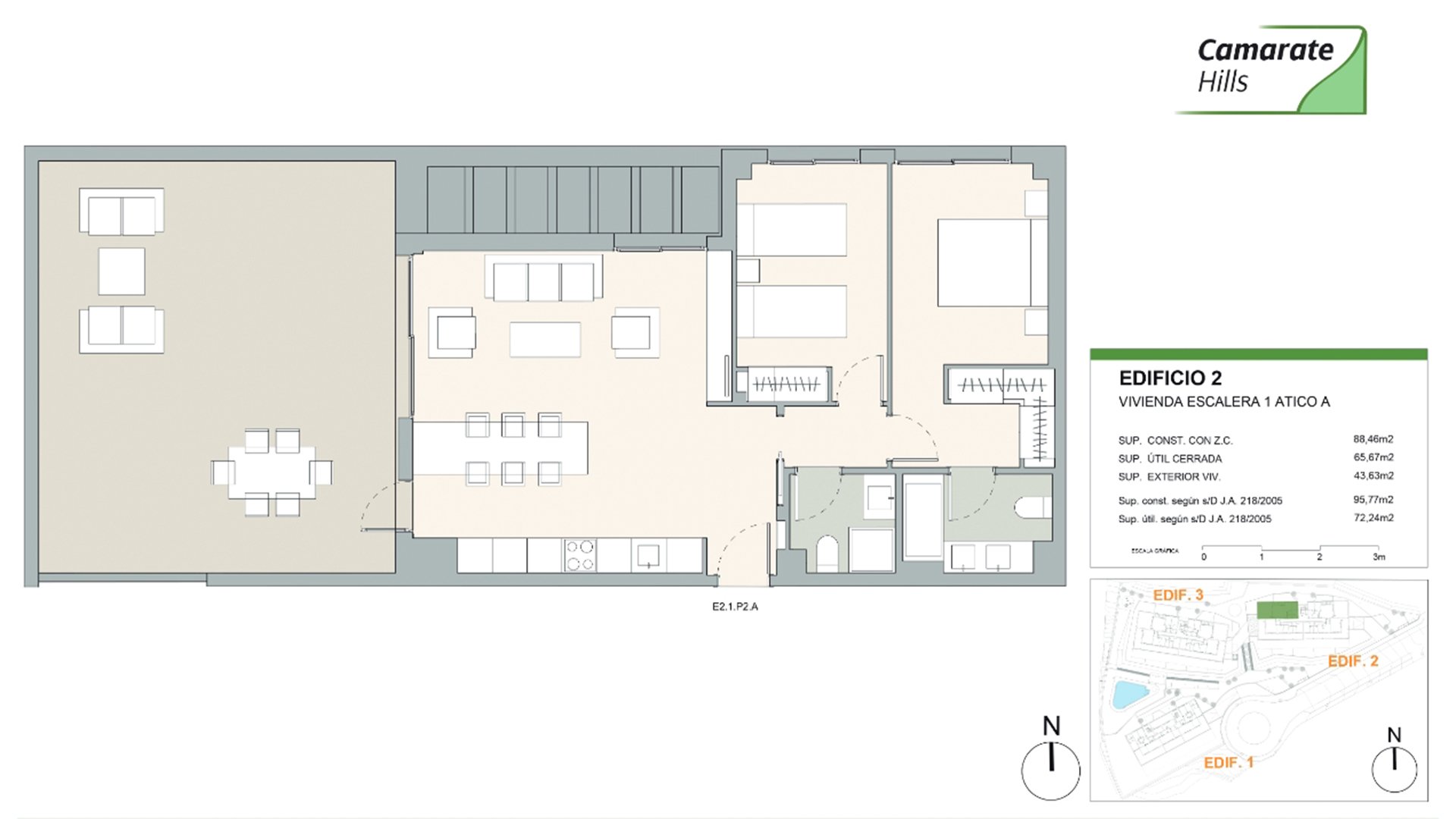 Penthouse w Camarate Hills, Casares, Malaga, Hiszpania 2 sypialnie, 88.46 mkw. nr 70732