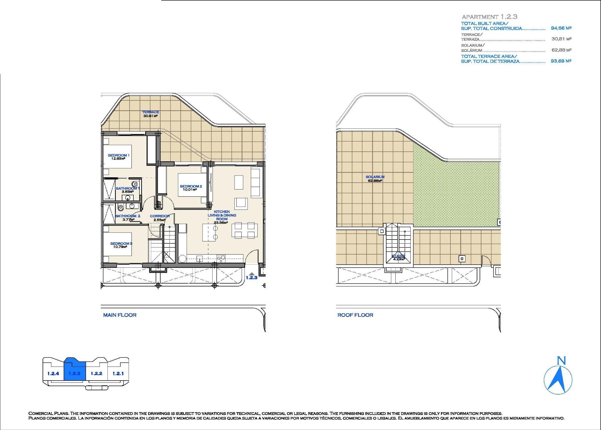 Apartament w Los Alcazares, Murcia, Hiszpania 3 sypialnie, 93 mkw. nr 180129