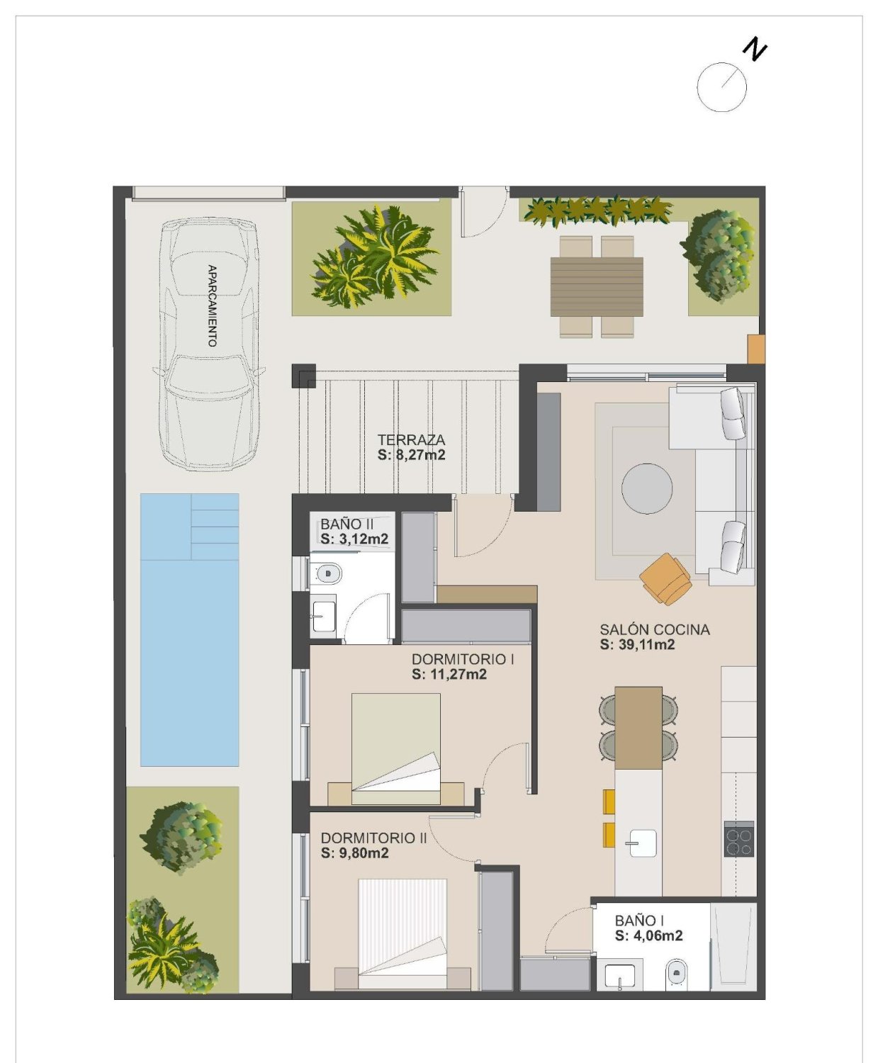 Duplex in Torre-Pacheco, Murcia, Spain 2 bedrooms, 77 sq.m. No. 180132