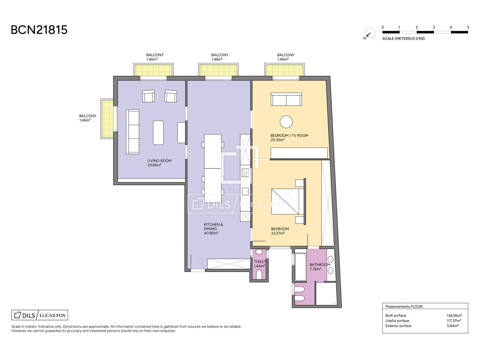 Apartamento en Barcelona, España 2 dormitorios, 146 m2 No. 193674