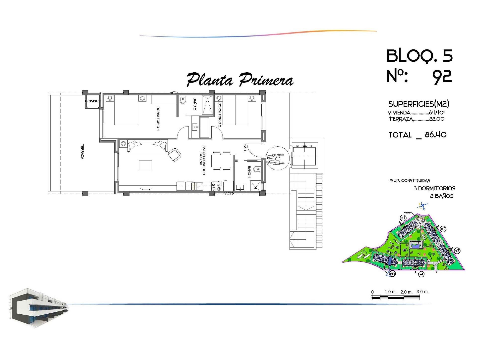 Apartamento en Guardamar del Segura, Alicante, España 2 dormitorios, 86 m2 No. 187325