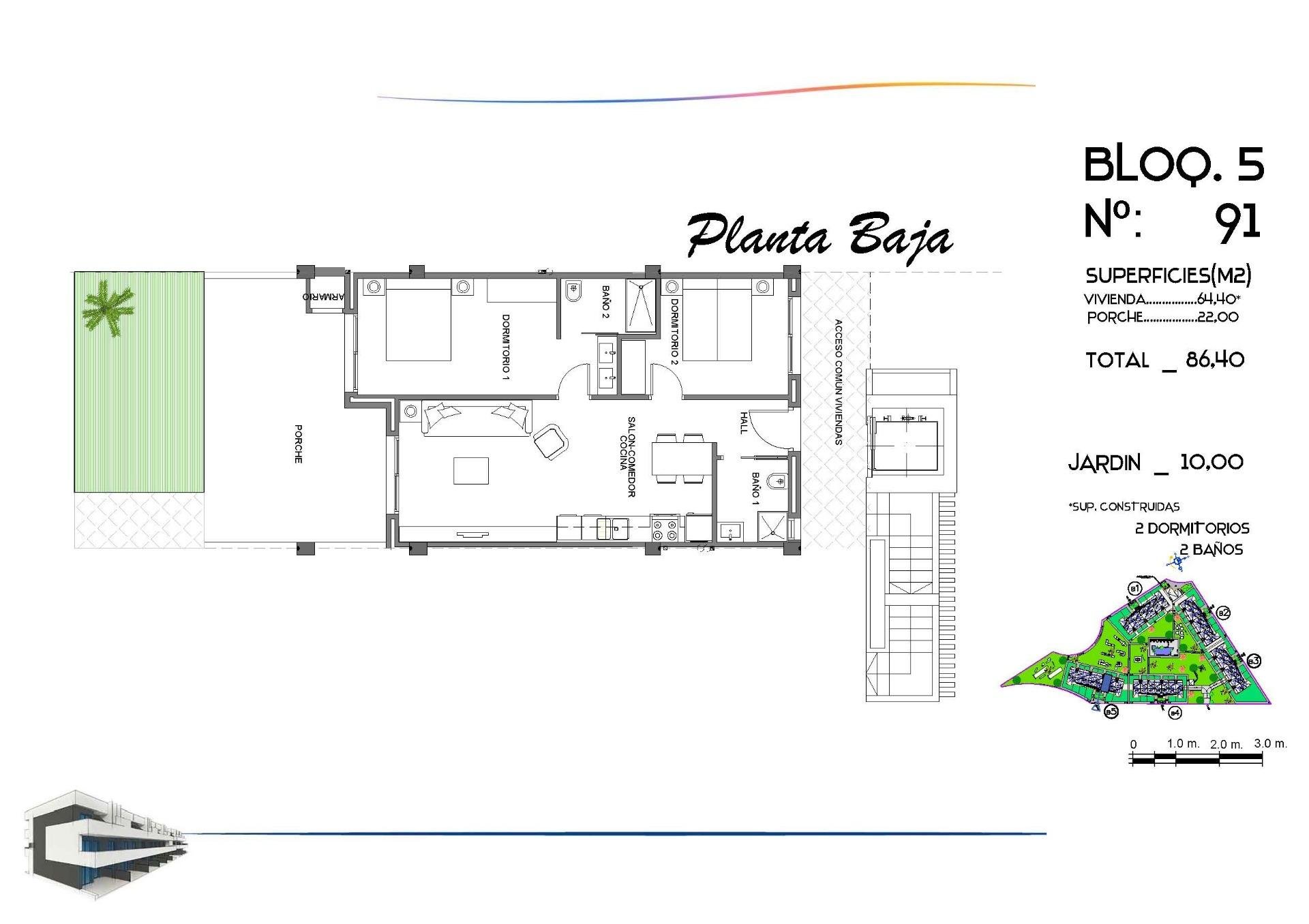 Apartment à Guardamar del Segura, Alicante, Espagne 2 chambres, 86 m2 No. 187324