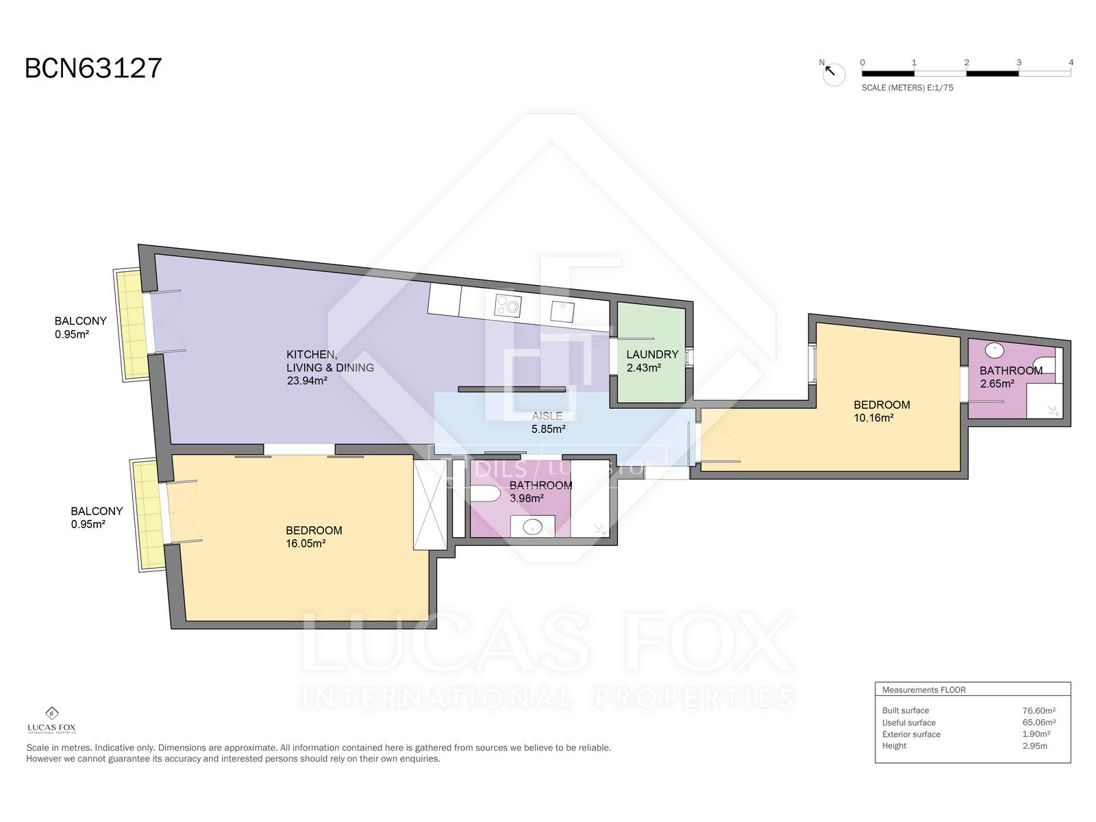 Appartamento a Barcelona, Spagna 2 camere da letto, 77 mq. N° 150645