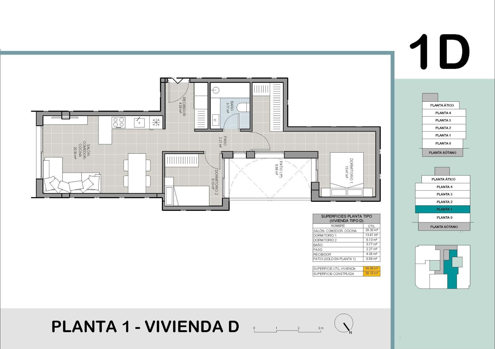 Apartament w Torrevieja, Alicante, Hiszpania 2 sypialnie, 58 mkw. nr 141686
