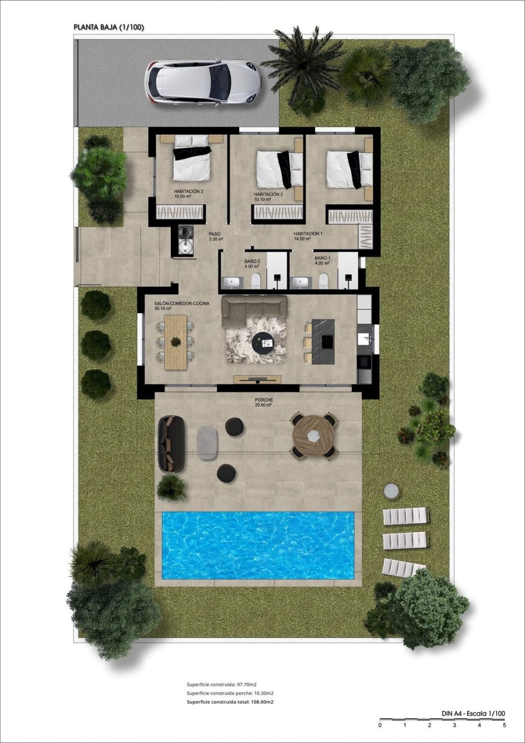 Villa a Hondon De Las Nieves, Alicante, Spagna 3 camere da letto, 108 mq. N° 142384