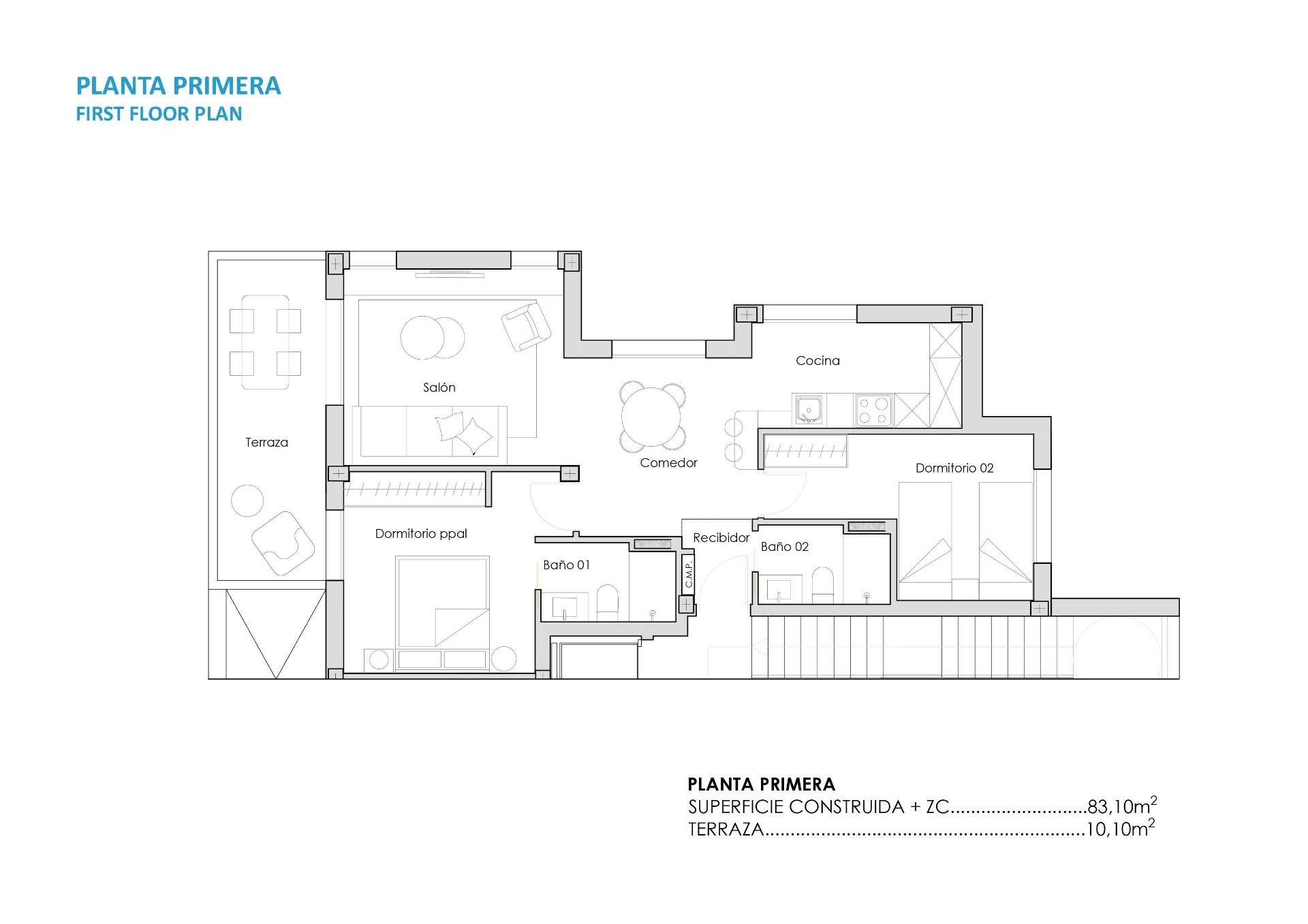 Apartament w Torre-Pacheco, Murcia, Hiszpania 2 sypialnie, 83 mkw. nr 134742