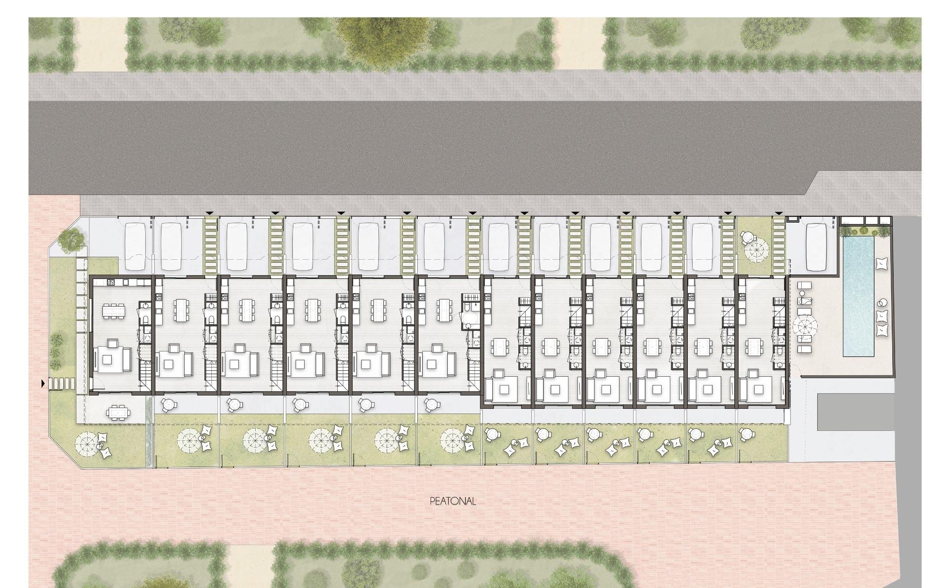 Dvīņu māja Pilar de la Horadada, Alicante, Spānijā 2 istabas, 91 m2 Nr. 135303