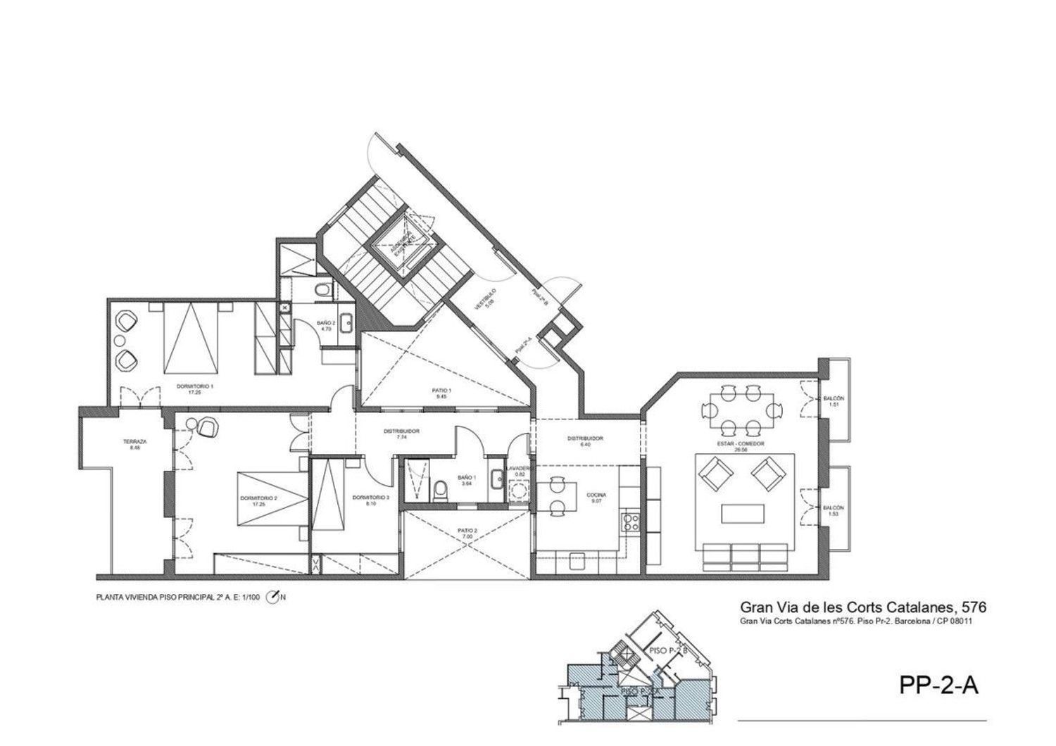 Apartamento en Barcelona, España 3 dormitorios, 125 m2 No. 161319