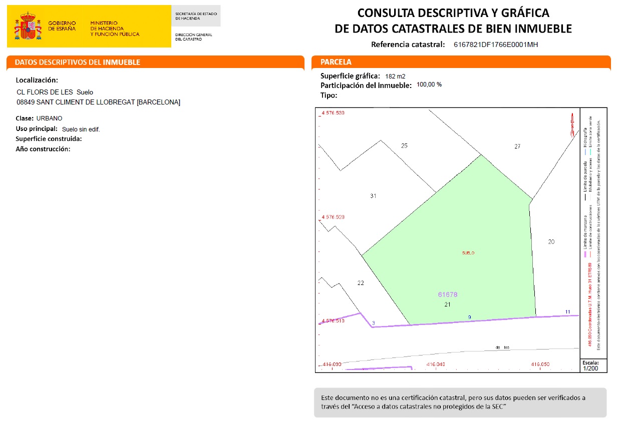 Tomt i Sant Climent de Llobregat, Barcelona, Spanien Nr. 191548