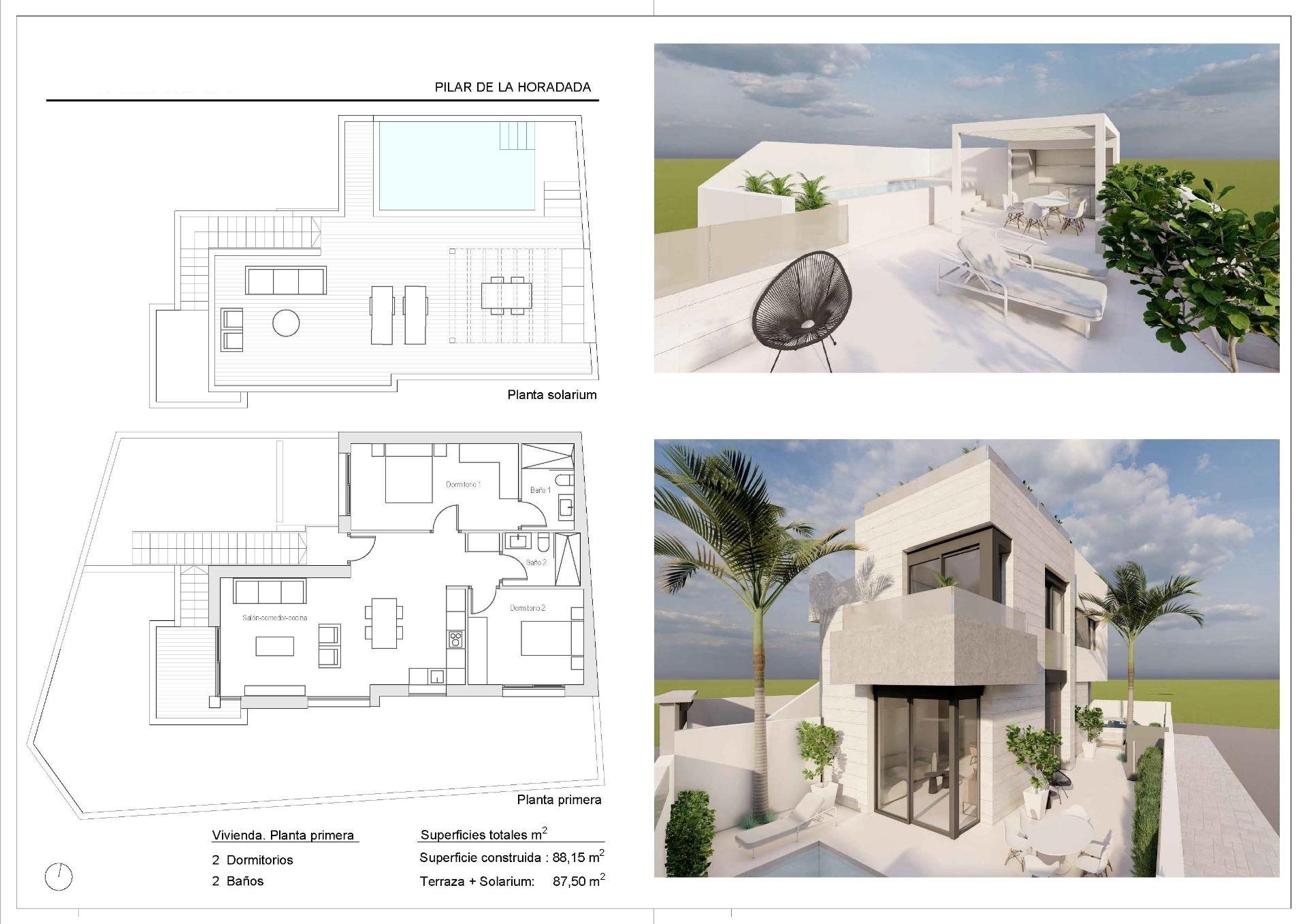 Bungalow in Pilar de la Horadada, Alicante, Spain 2 bedrooms, 88 sq.m. No. 151661