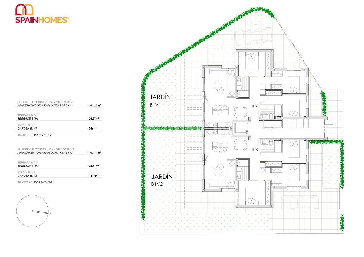 Penthouse à Torre-Pacheco, Murcia, Espagne 3 chambres, 112 m2 No. 73963