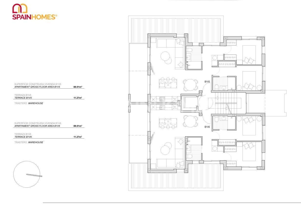 Penthouse à Torre-Pacheco, Murcia, Espagne 3 chambres, 112 m2 No. 73963