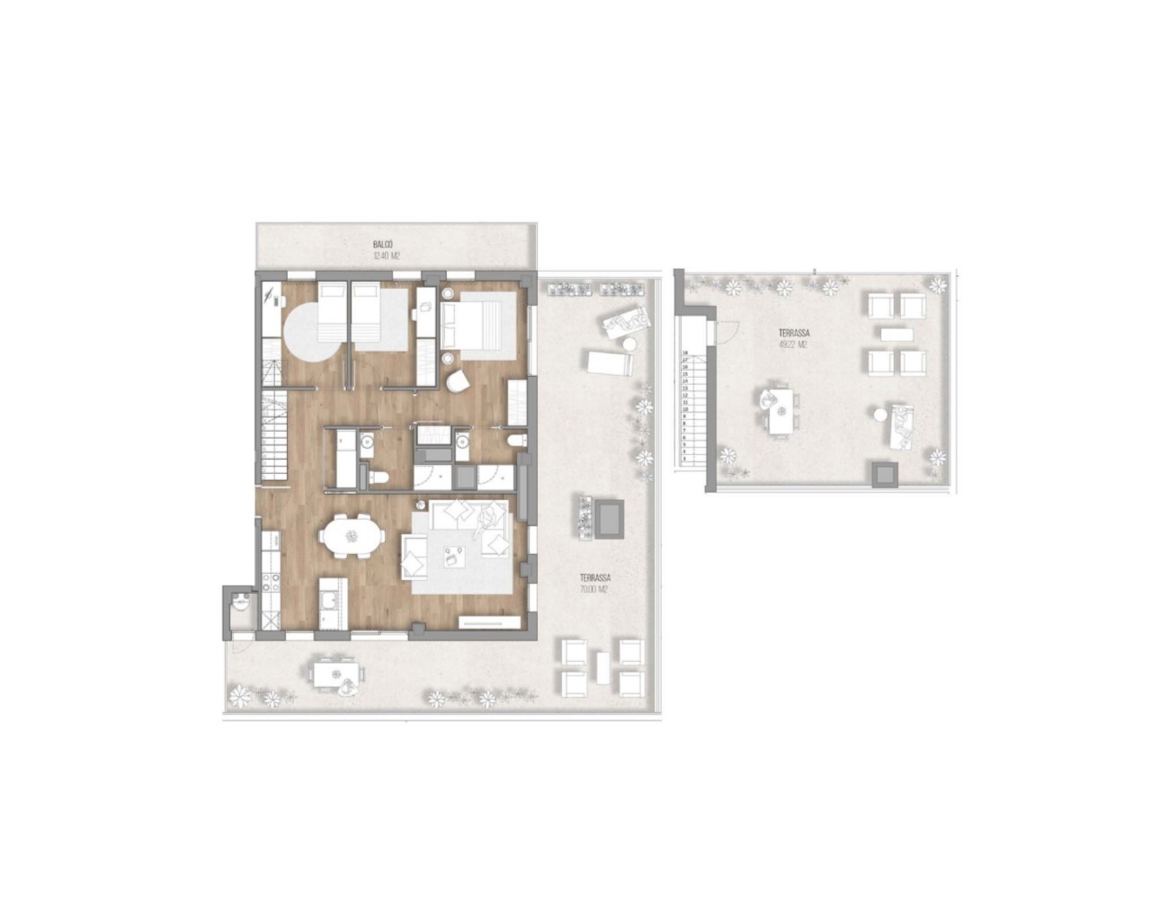 Penthouse in Sant Boi de Llobregat, Barcelona, Spain 3 bedrooms, 102 sq.m. No. 157701