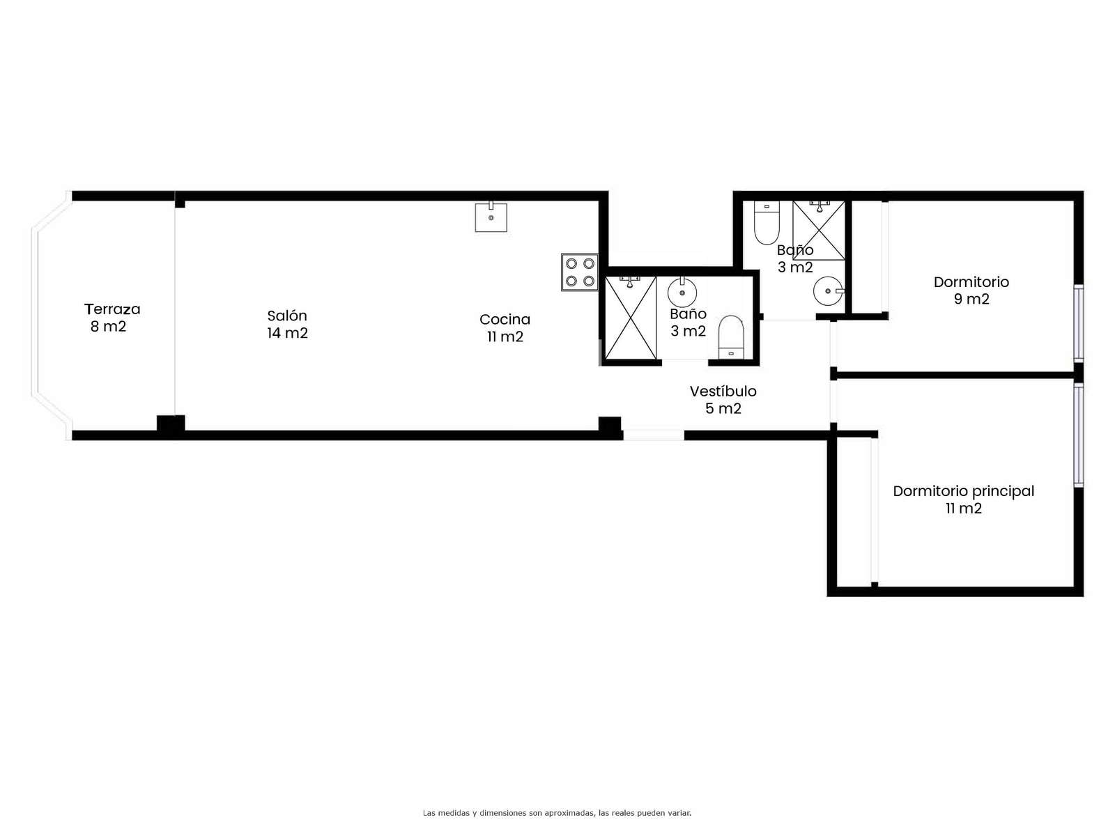 Huoneisto Sitges, Barcelona, Espanja 2 makuuhuonetta, 68 m2 No. 150453