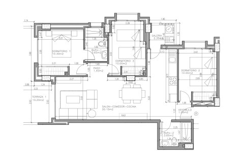 Layout 3 bedroom, 102.82 sq.m in MIRADORES DEL PUERTO in La Manga, Los Alcasares, Spain №177983