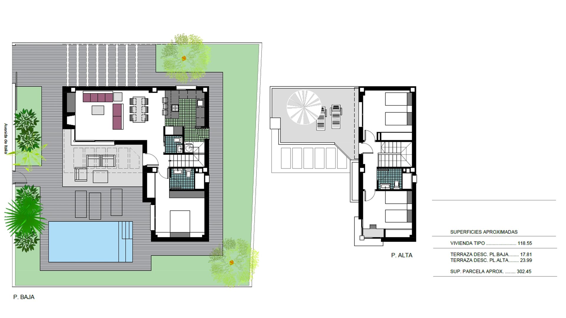 Вилла в Lago Di Como, Миль Пальмерас, Аликанте, Испания 3 спальни, 118.55м2 №74752