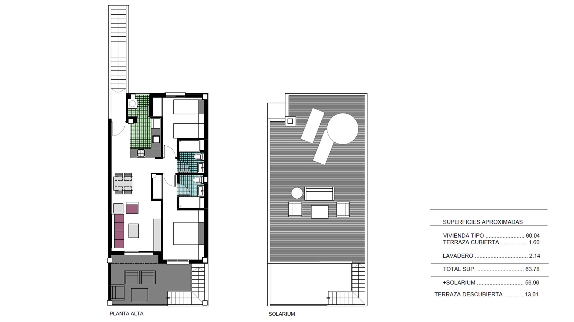 Bungalow in Lago Di Como, Mil Palmeras, Alicante, Spagna 2 camere da letto, 60.04 mq. N° 74754