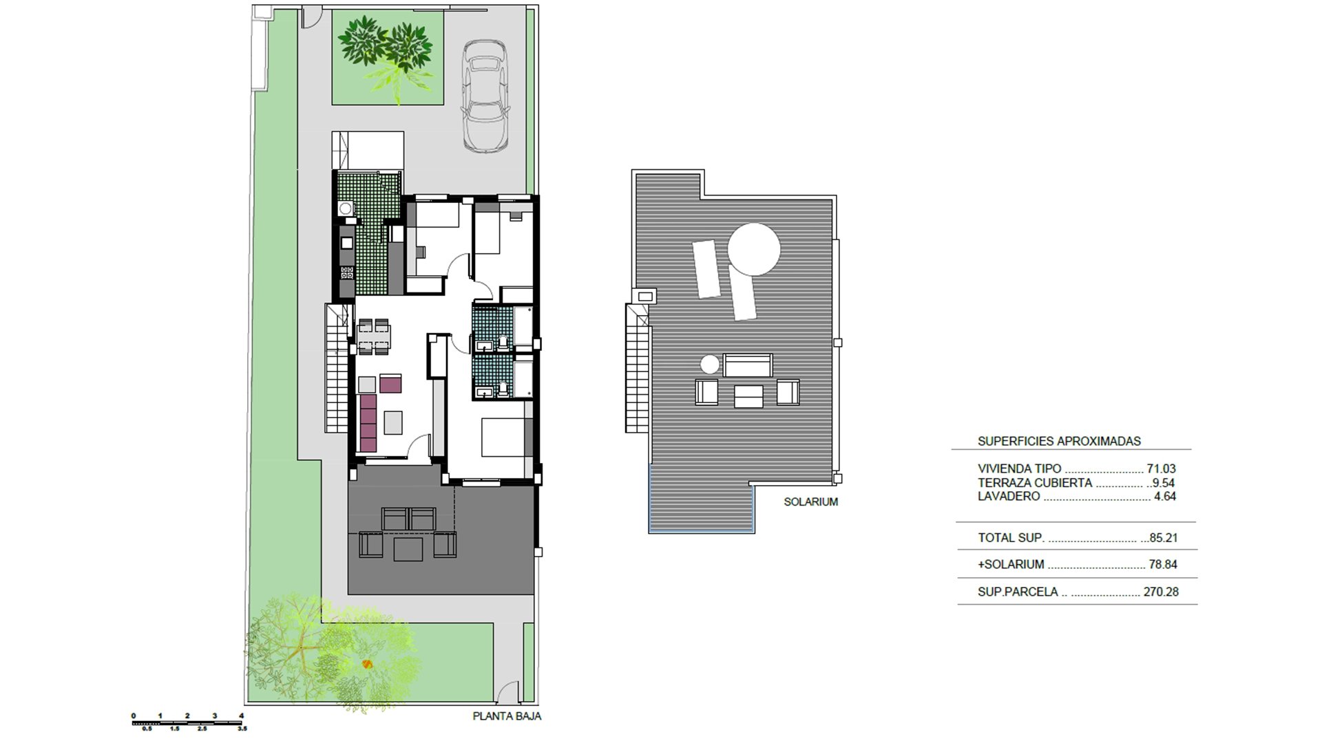 Bungalow i Lago Di Como, Mil Palmeras, Alicante, Spanien 3 sovrum, 71.03 kvm. Nr. 74753