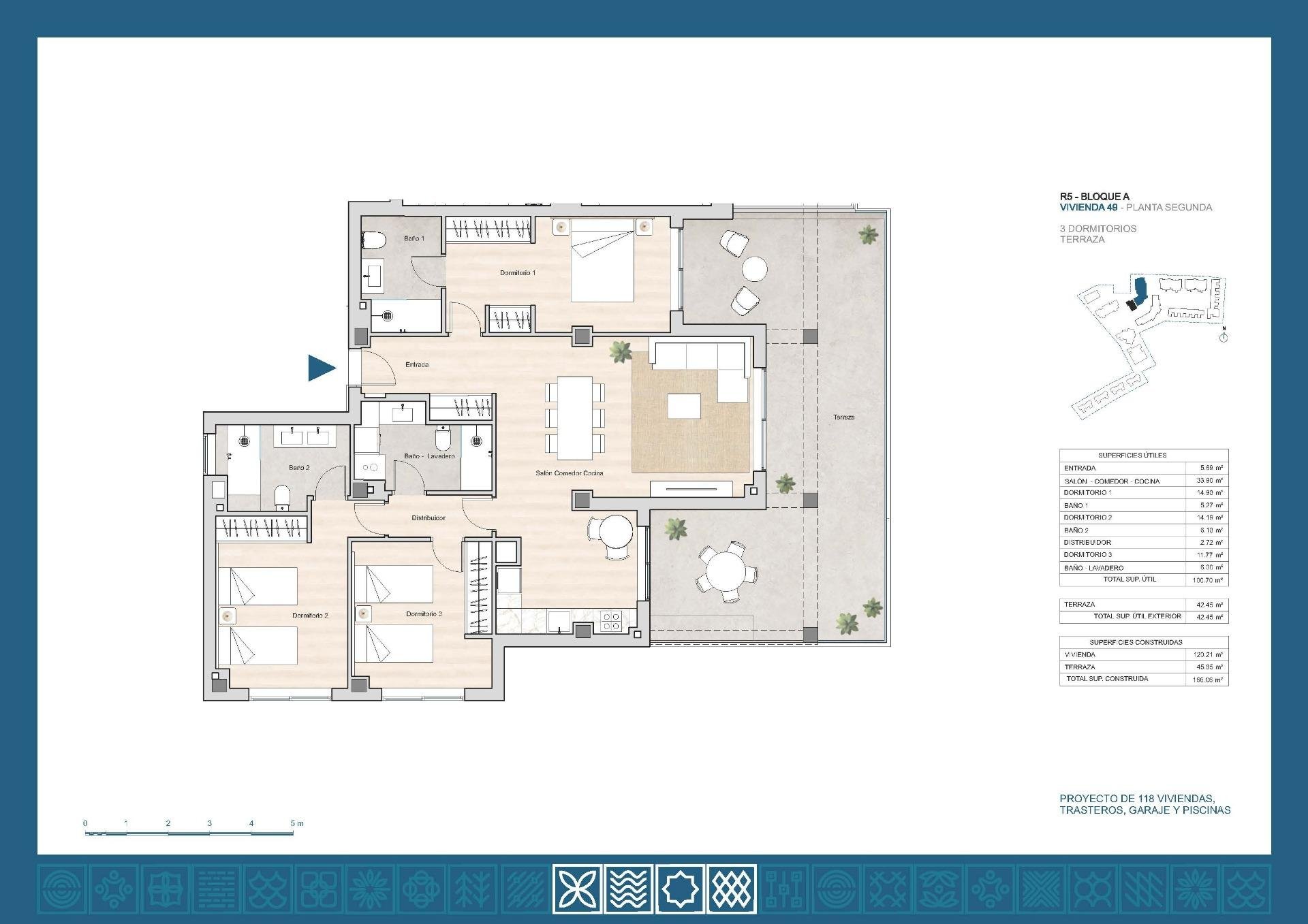 Huoneisto La Linea de la Concepcion, Cadiz, Espanja 3 makuuhuonetta, 120 m2 No. 189695