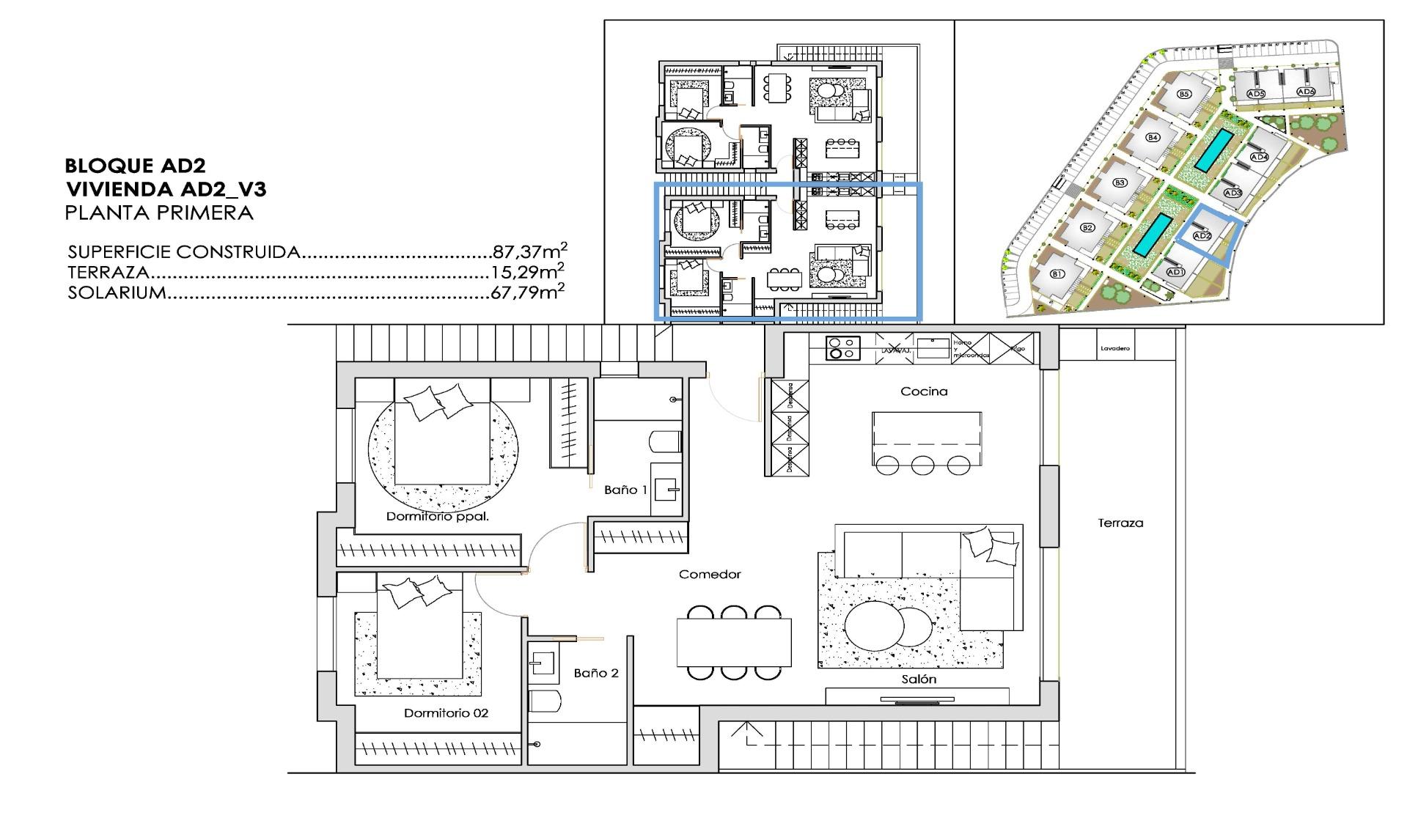 Bungalow in Santa Rosalia, Murcia, Spanien 2 Schlafzimmer, 85 m2 Nr. 191987