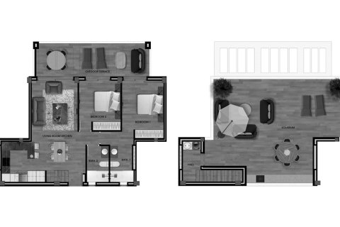 Планировка Дома «2BR-21» 2 спальни в ЖК Velapi Golf