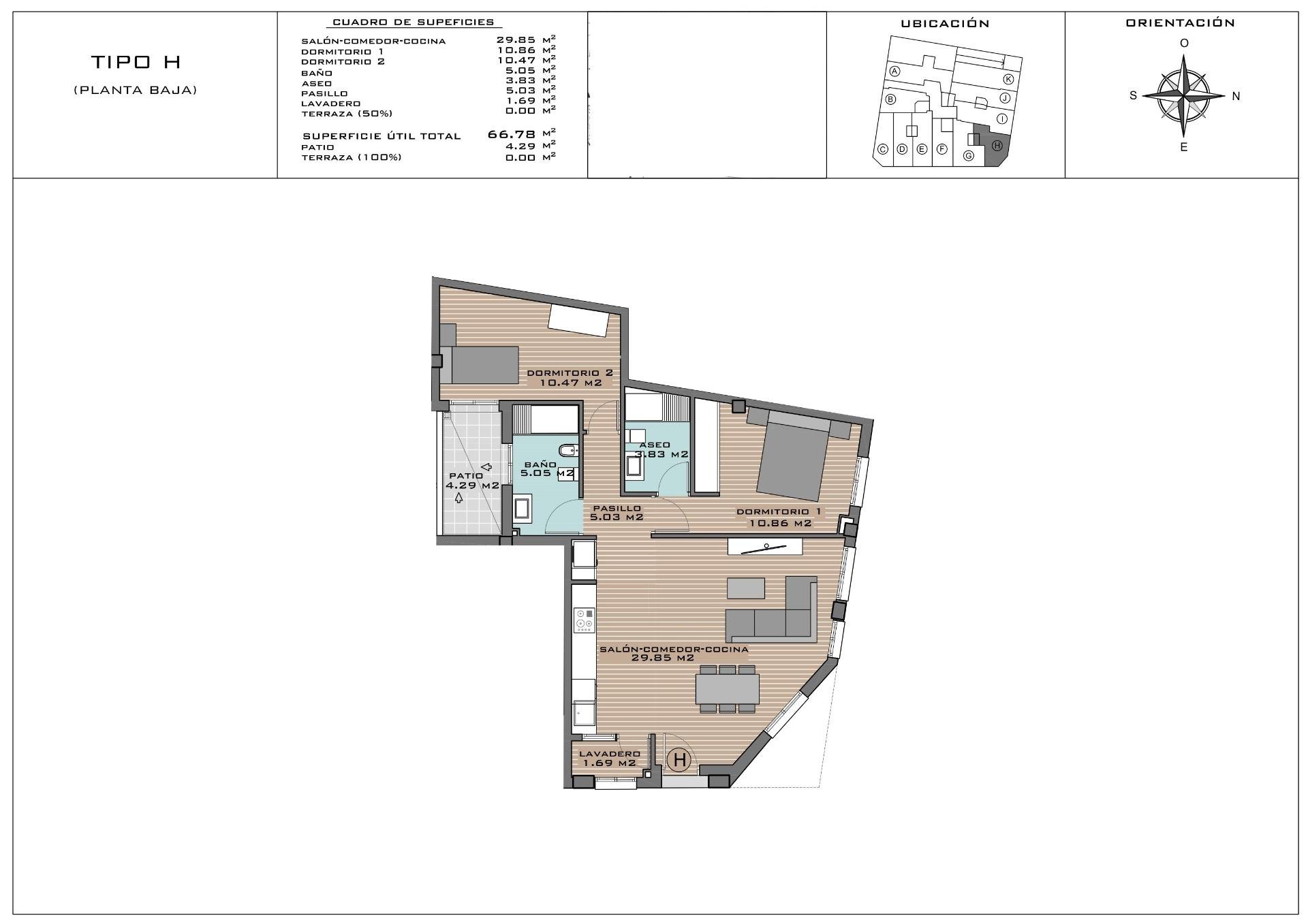 Apartamento en Algorfa, Alicante, España 2 dormitorios, 65 m2 No. 183717