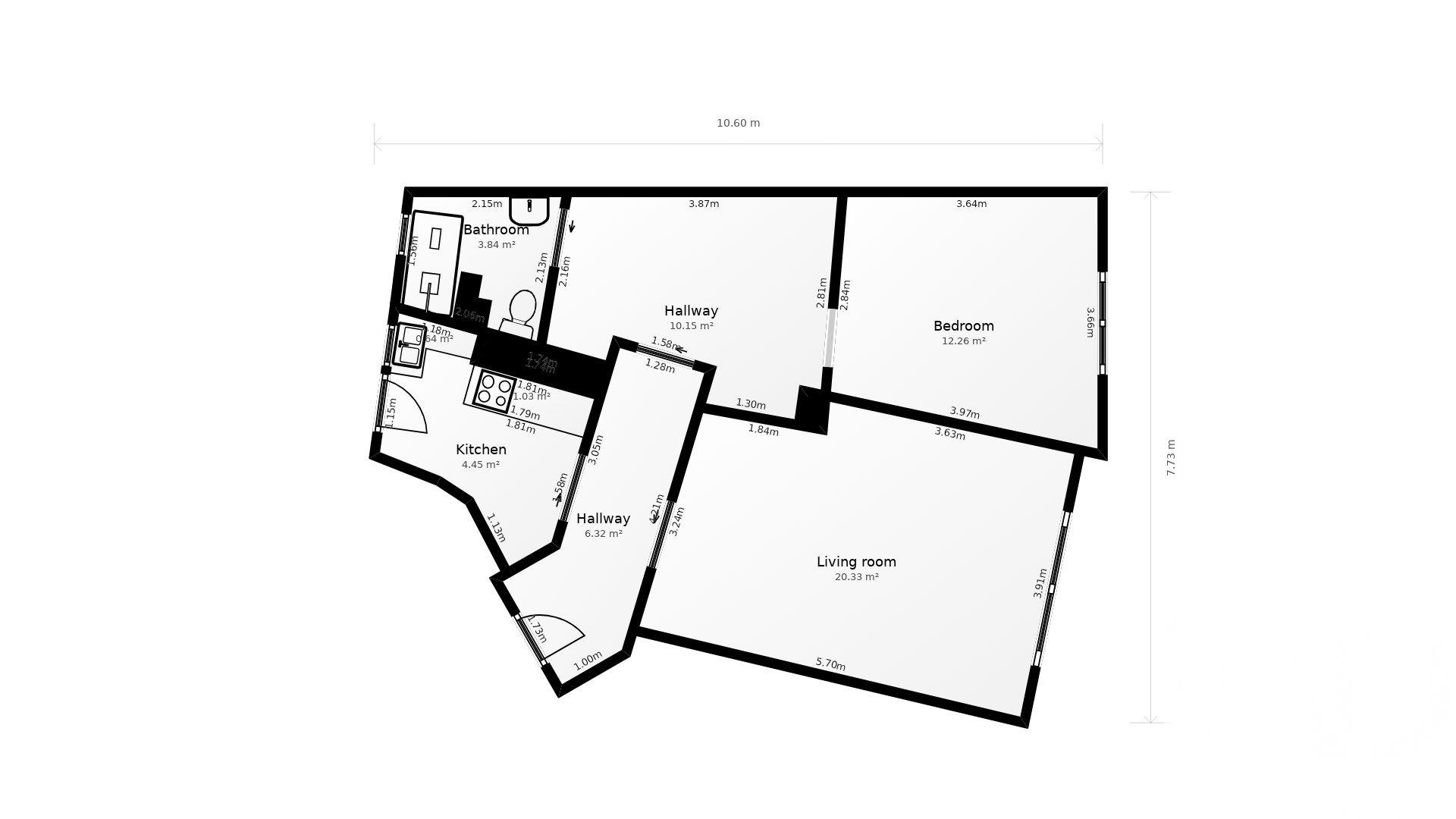 Wohnung in Barcelona, Spanien 1 Schlafzimmer, 60 m2 Nr. 152751