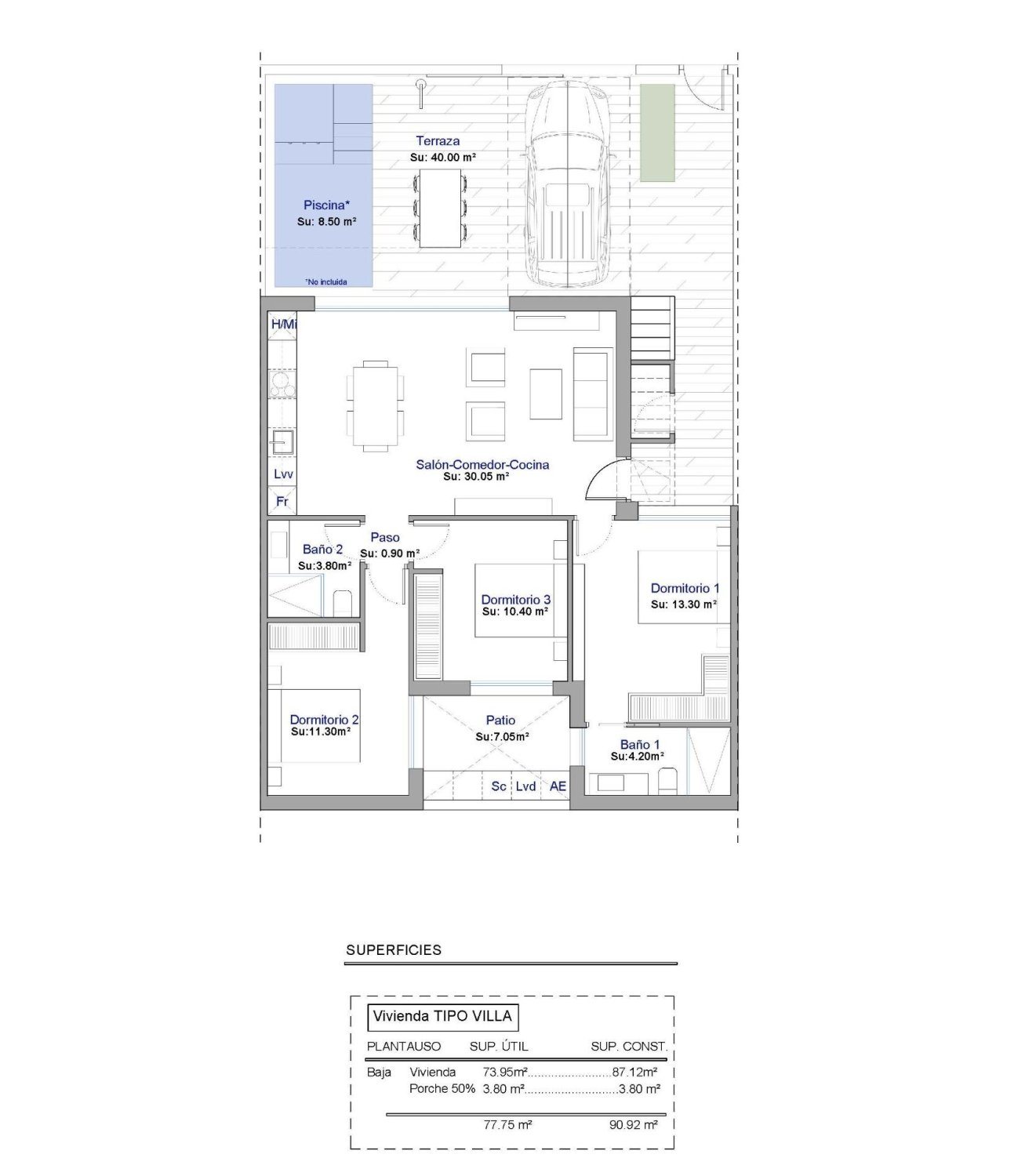 Dúplex en Alhama de Murcia, Murcia, España 3 dormitorios, 92 m2 No. 193622