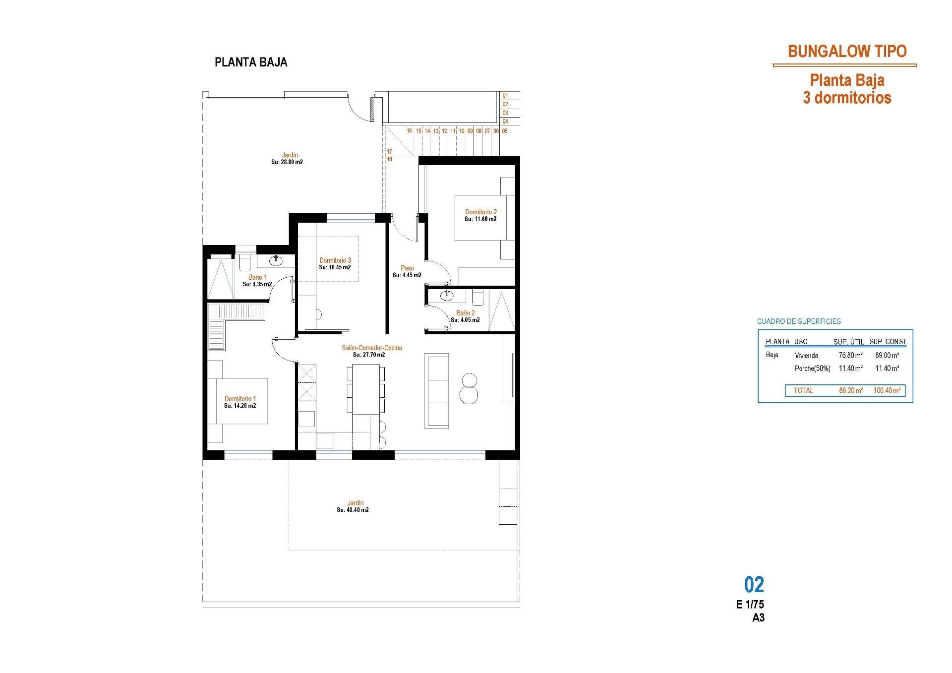Bungalowi Alhama de Murcia, Murcia, Espanja 3 makuuhuonetta, 100 m2 No. 193619