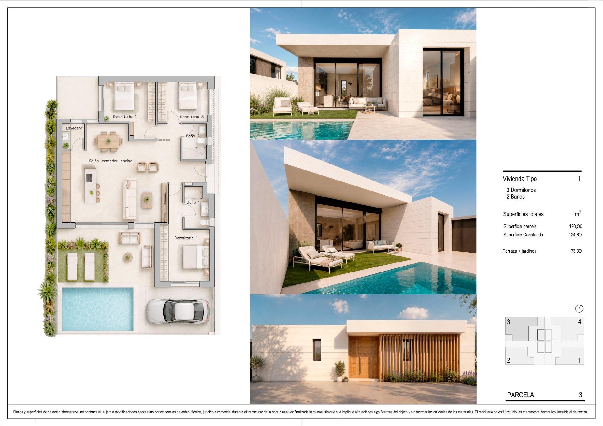Villa a Pilar de la Horadada, Alicante, Spagna 3 camere da letto, 124 mq. N° 180915