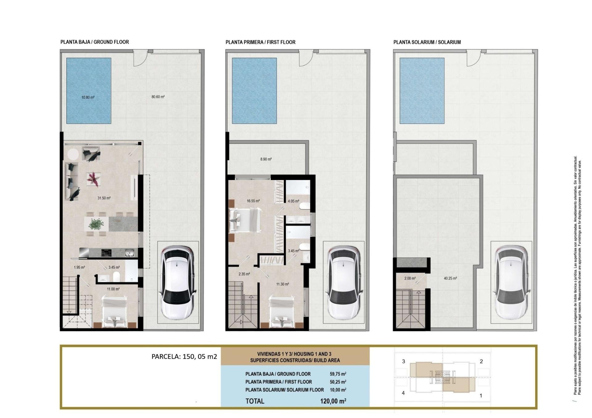 Townhouse à San Javier, Murcia, Espagne 3 chambres, 120 m2 No. 187260