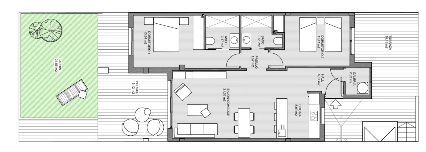 Apartment in Area Beach III, Guardamar del Segura, Alicante, Spain 2 bedrooms, 111.81 sq.m. No. 96759