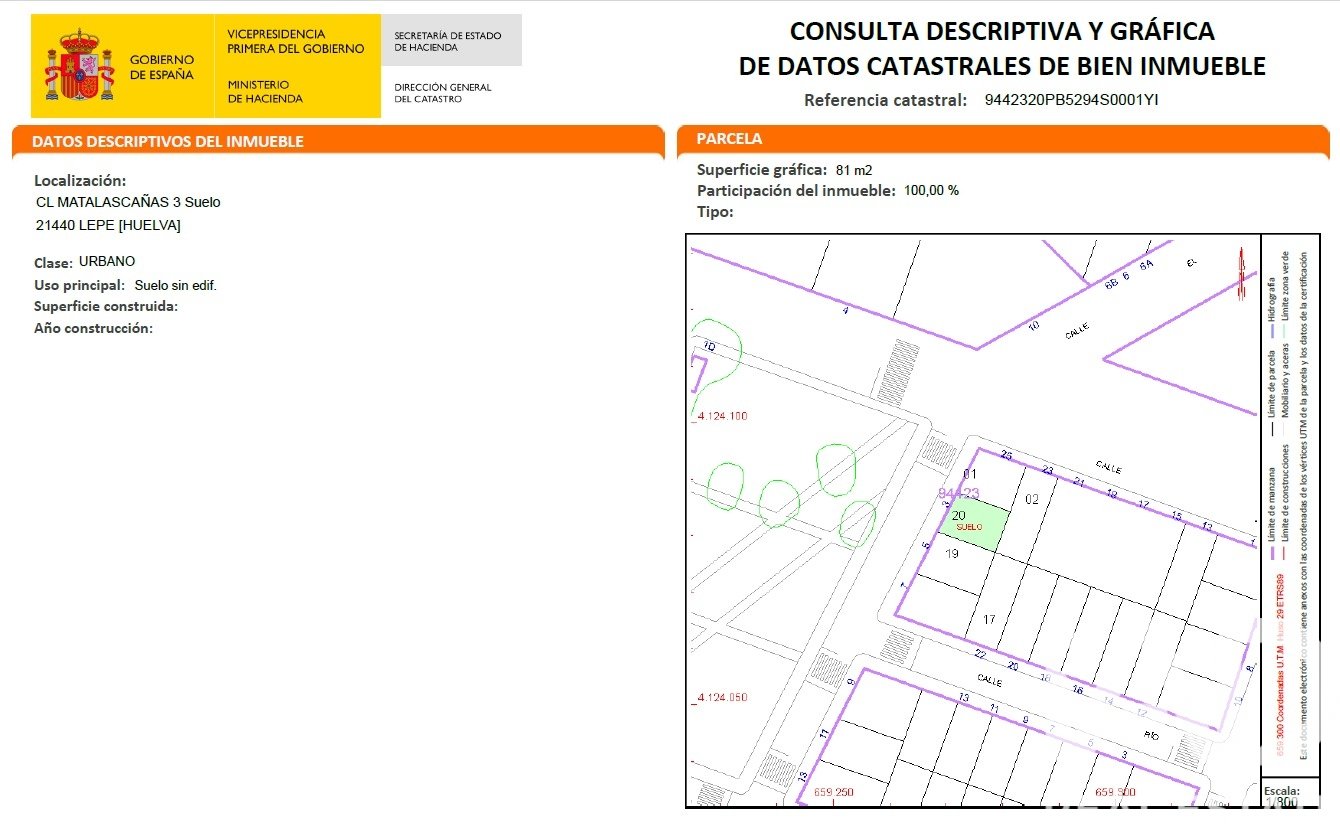 Terreno a Lepe, Huelva, Spagna 81 mq. N° 185000