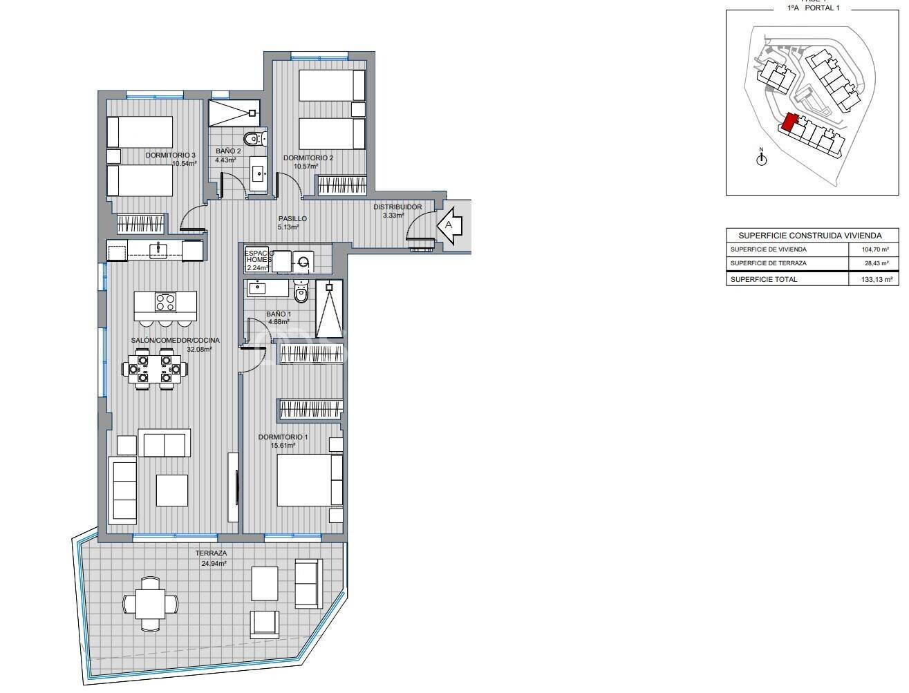 Huoneisto Mijas, Malaga, Espanja 3 makuuhuonetta, 100 m2 No. 63428
