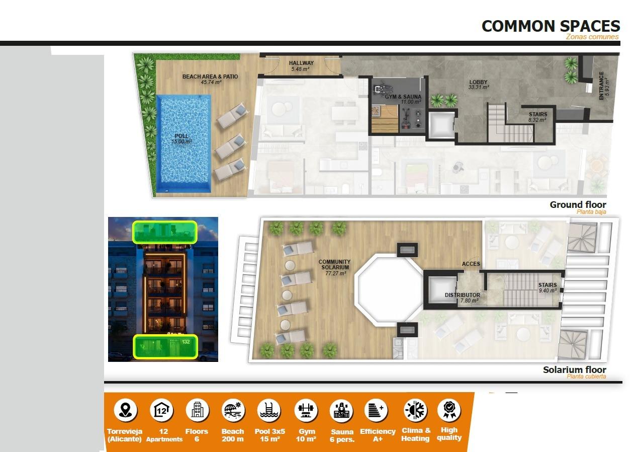 Huoneisto Torrevieja, Alicante, Espanja 1 makuuhuone, 52 m2 No. 180725
