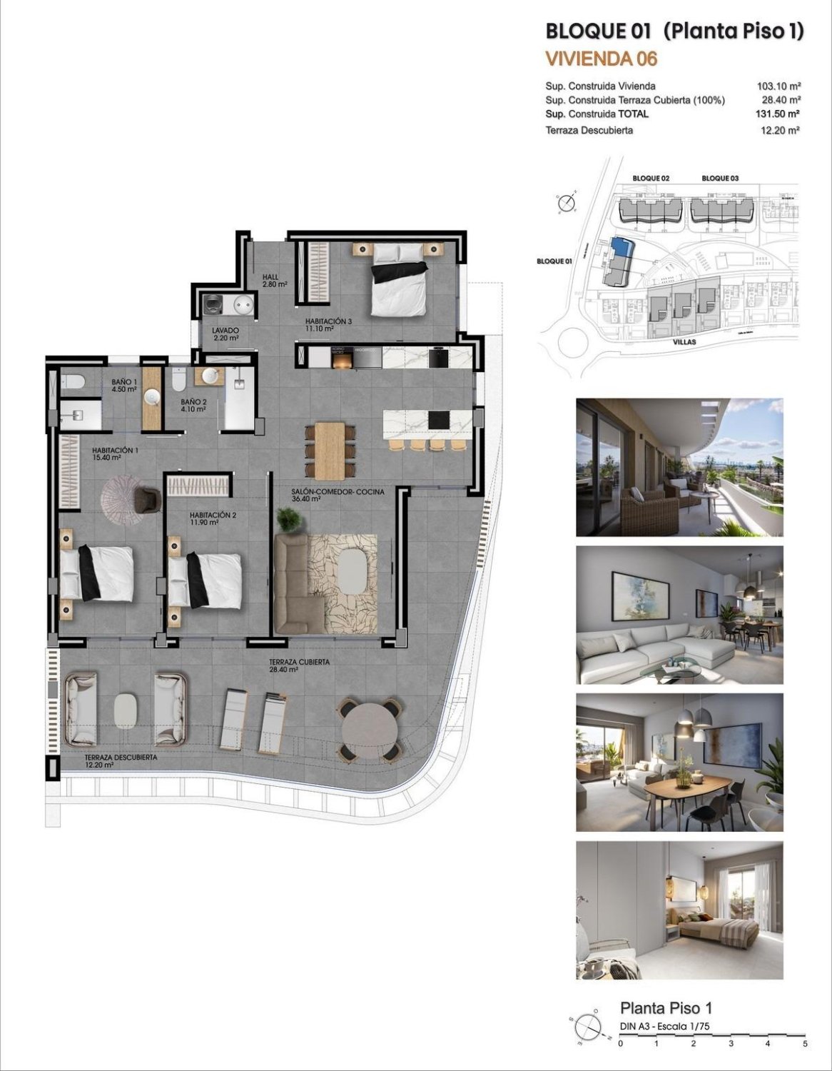 Appartamento a Finestrat, Alicante, Spagna 3 camere da letto, 103 mq. N° 151709
