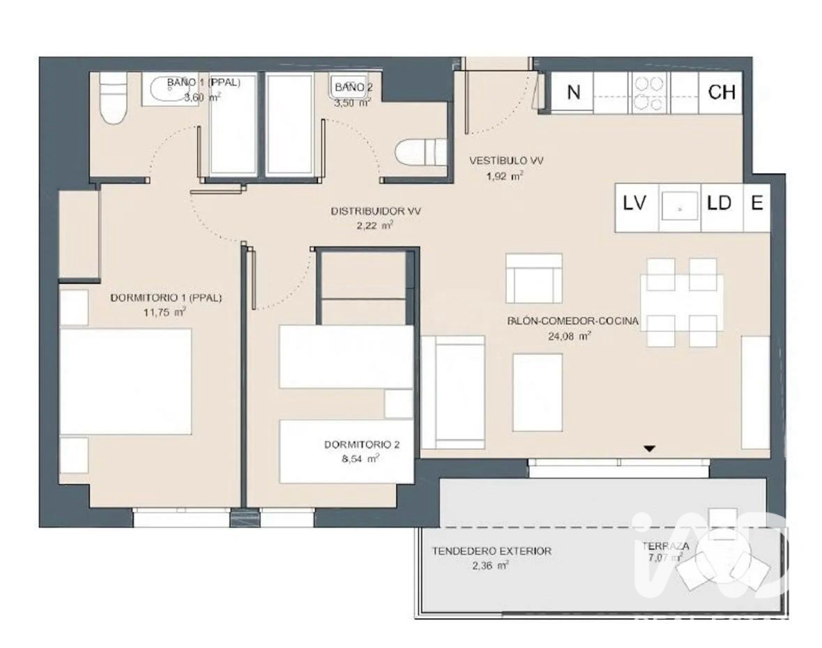 Apartamento en Dénia, Alicante, España 2 dormitorios, 98 m2 No. 187648