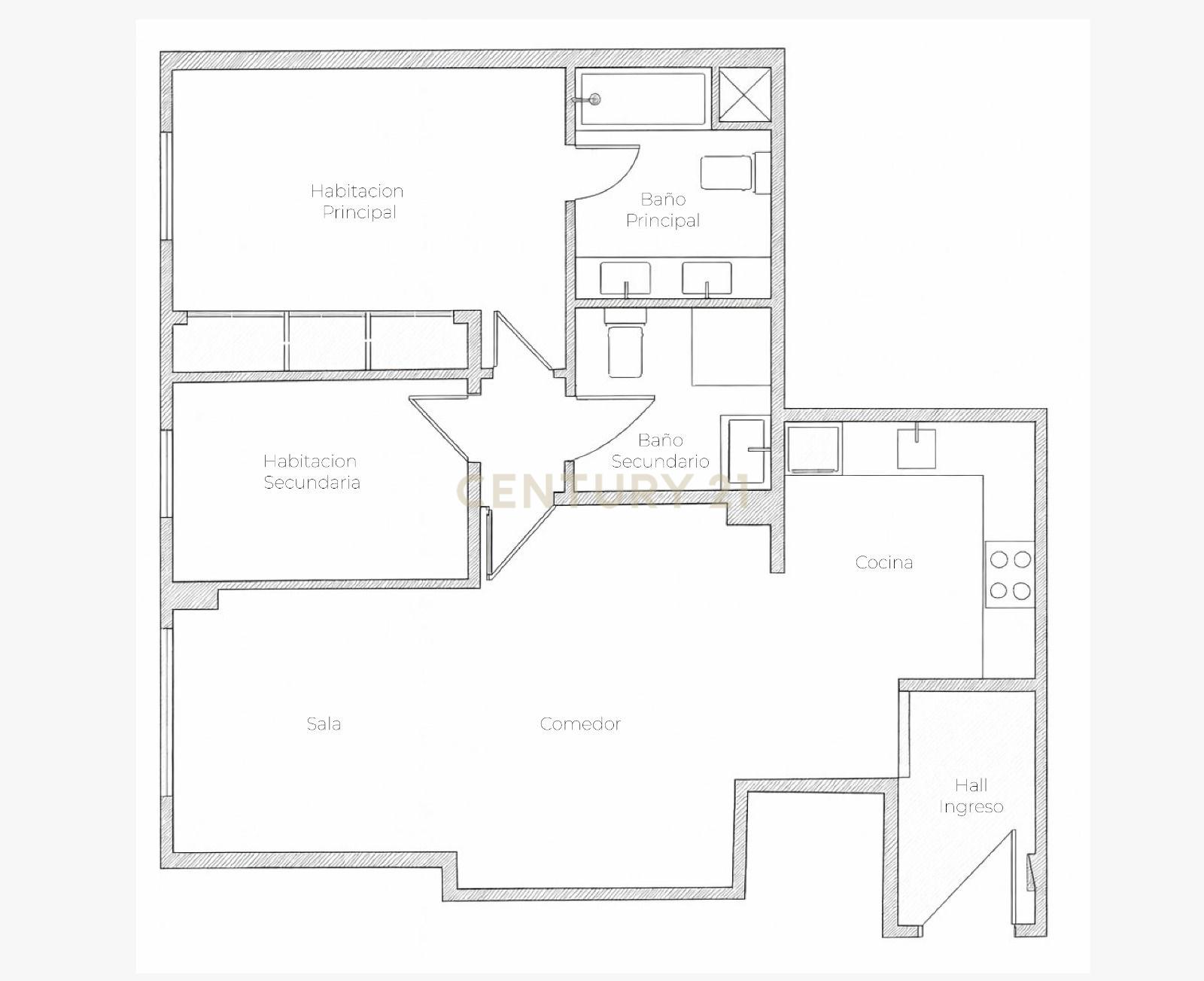 Huoneisto Barcelona, Espanja 2 makuuhuonetta, 85.27 m2 No. 196845