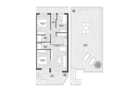Layout 3 bedroom, 70 sq.m in VILLAMAR TOURISTIC APARTMENTS VII in Santiago de la Ribera, Spain №178220