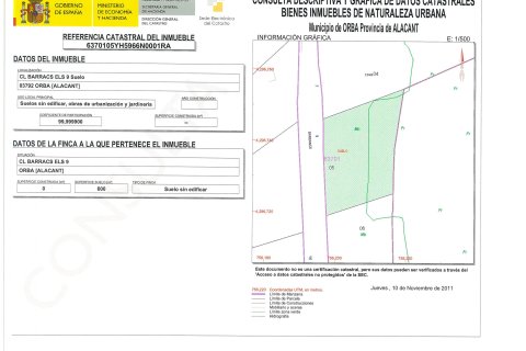 Land plot à Orba, Alicante, Espagne No. 183961