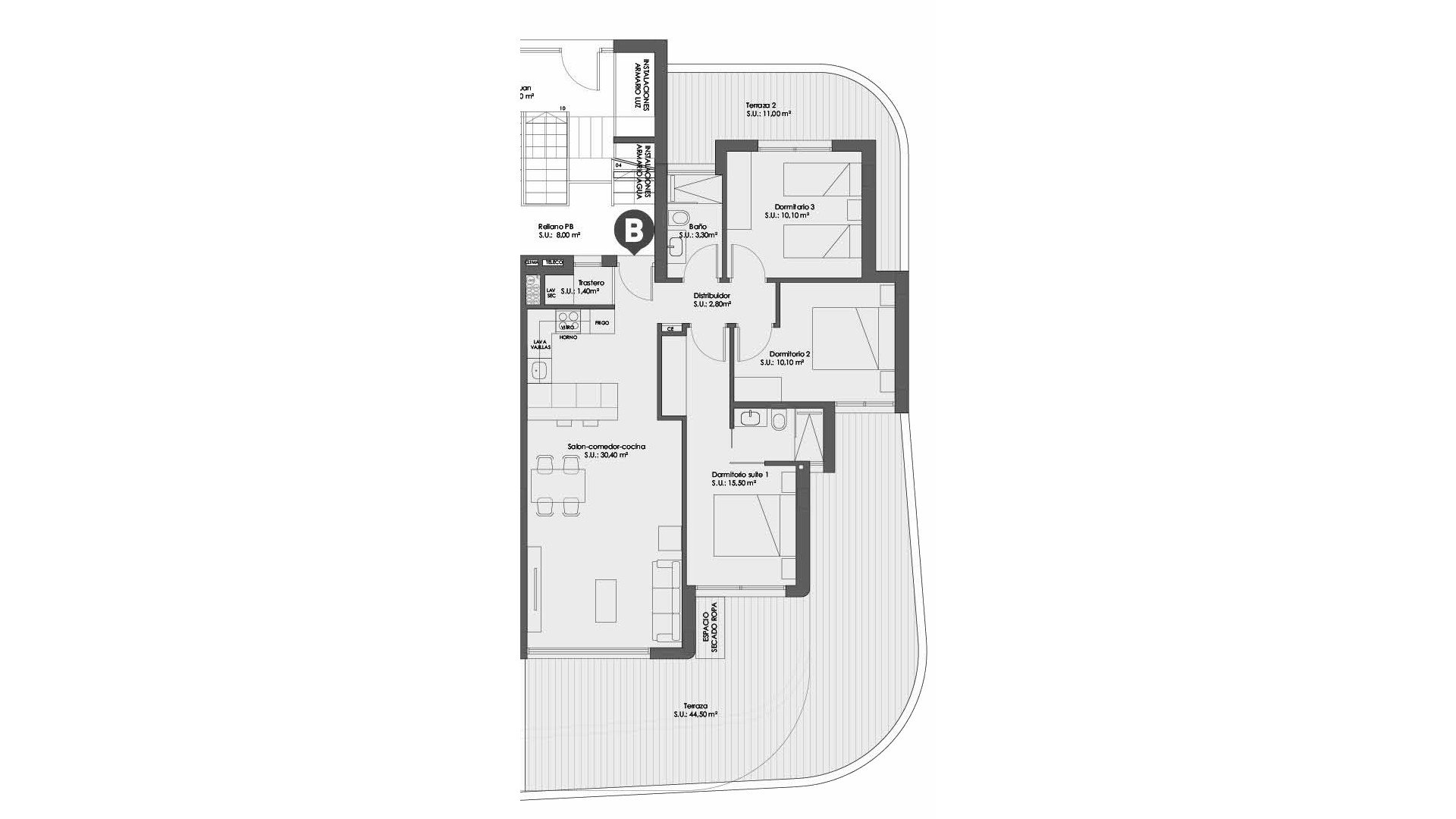 Apartment en BEST MEDITERRANEO 1, Los Alcazares, Murcia, Espagne 3 chambres, 152 m2 No. 156138