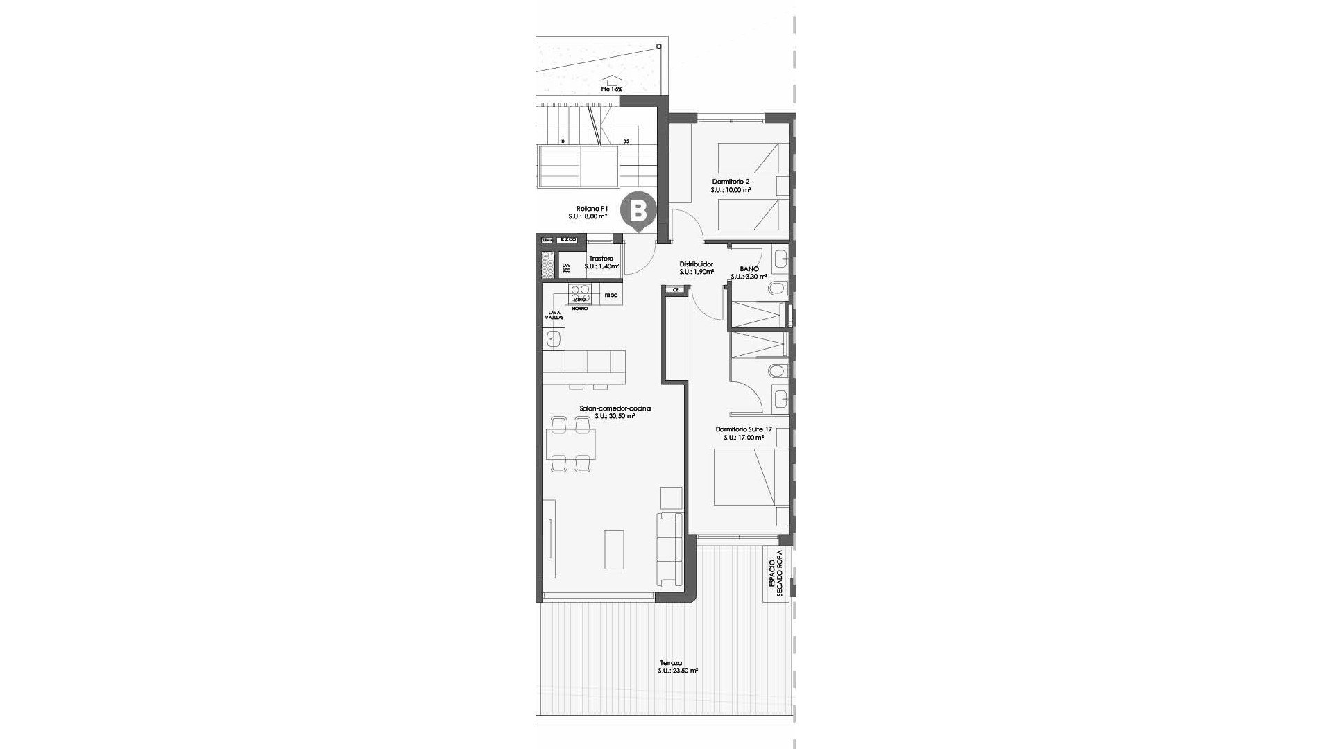 Apartamento en BEST MEDITERRANEO 1, Los Alcázares, Murcia, España 2 dormitorios, 106 m2 No. 156136
