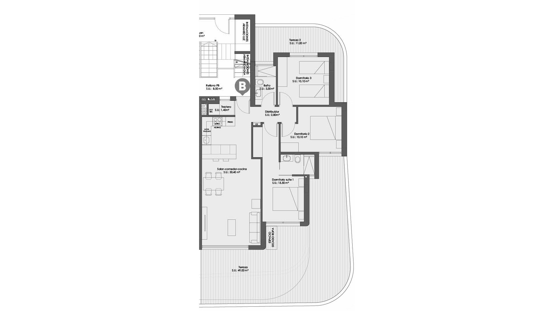 Apartamento en BEST MEDITERRANEO 1, Los Alcázares, Murcia, España 3 dormitorios, 158 m2 No. 156137