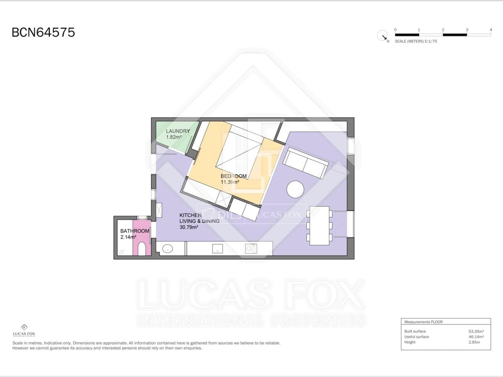 Huoneisto Barcelona, Espanja 1 makuuhuone, 53 m2 No. 150422