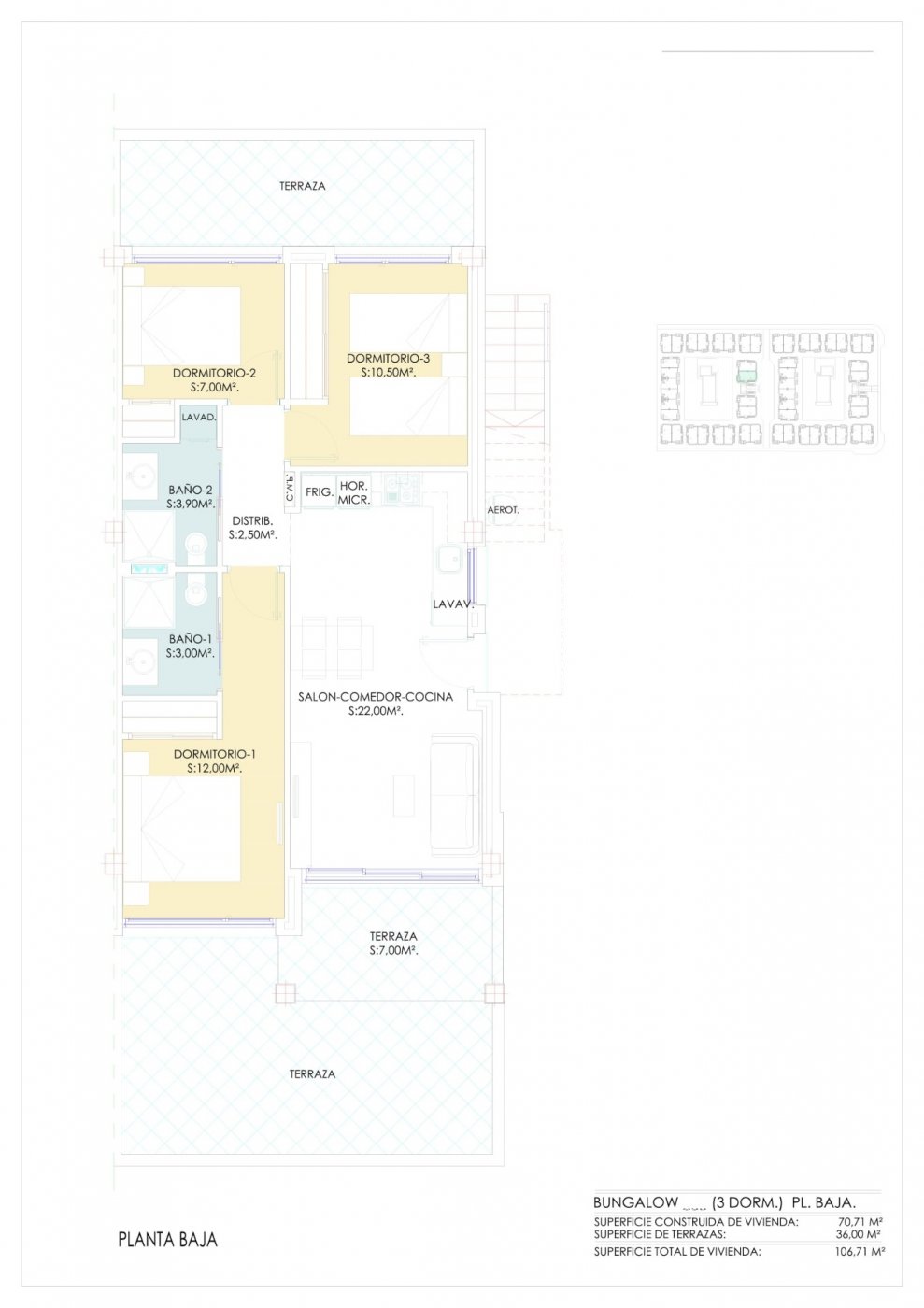 Bungalo Los Balcones, Alicante, Spānijā 3 istabas, 70 m2 Nr. 99328
