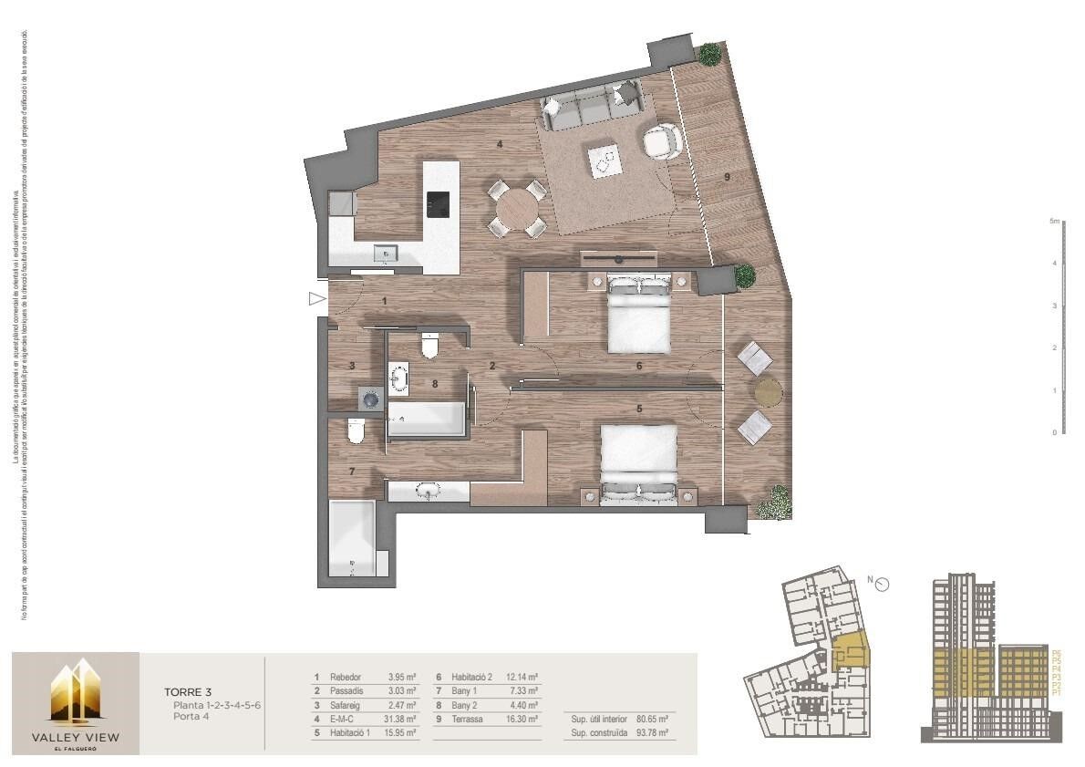 Apartment à Principado De Andorra (Ninguna Poblacion Tiene C.P.), Lleida, Espagne 2 chambres, 111 m2 No. 178917